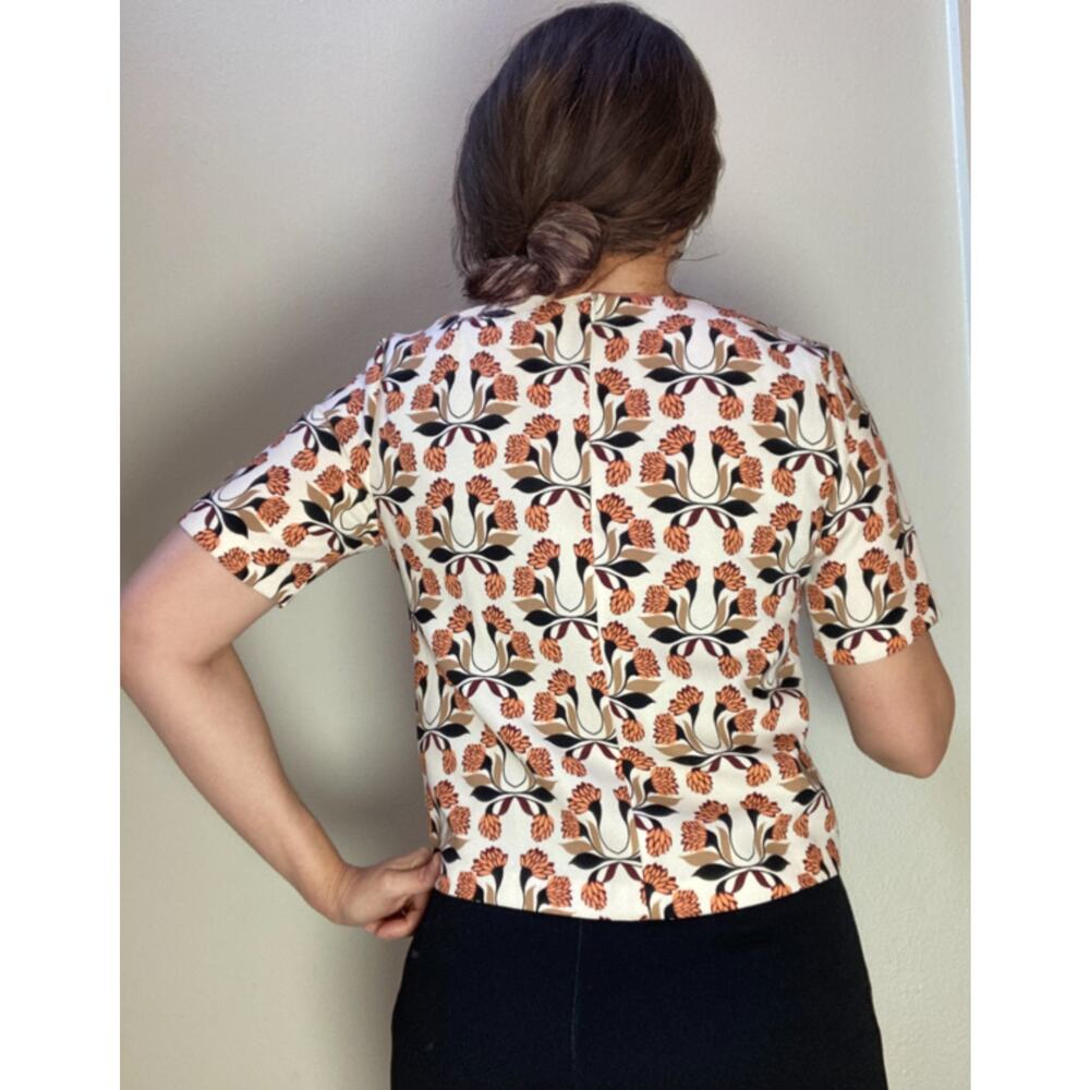Zara Woman Short Sleeve Top ~ Bold Designer-Look Print ~ Sz M ~ AMAZING! - Picture 2 of 5